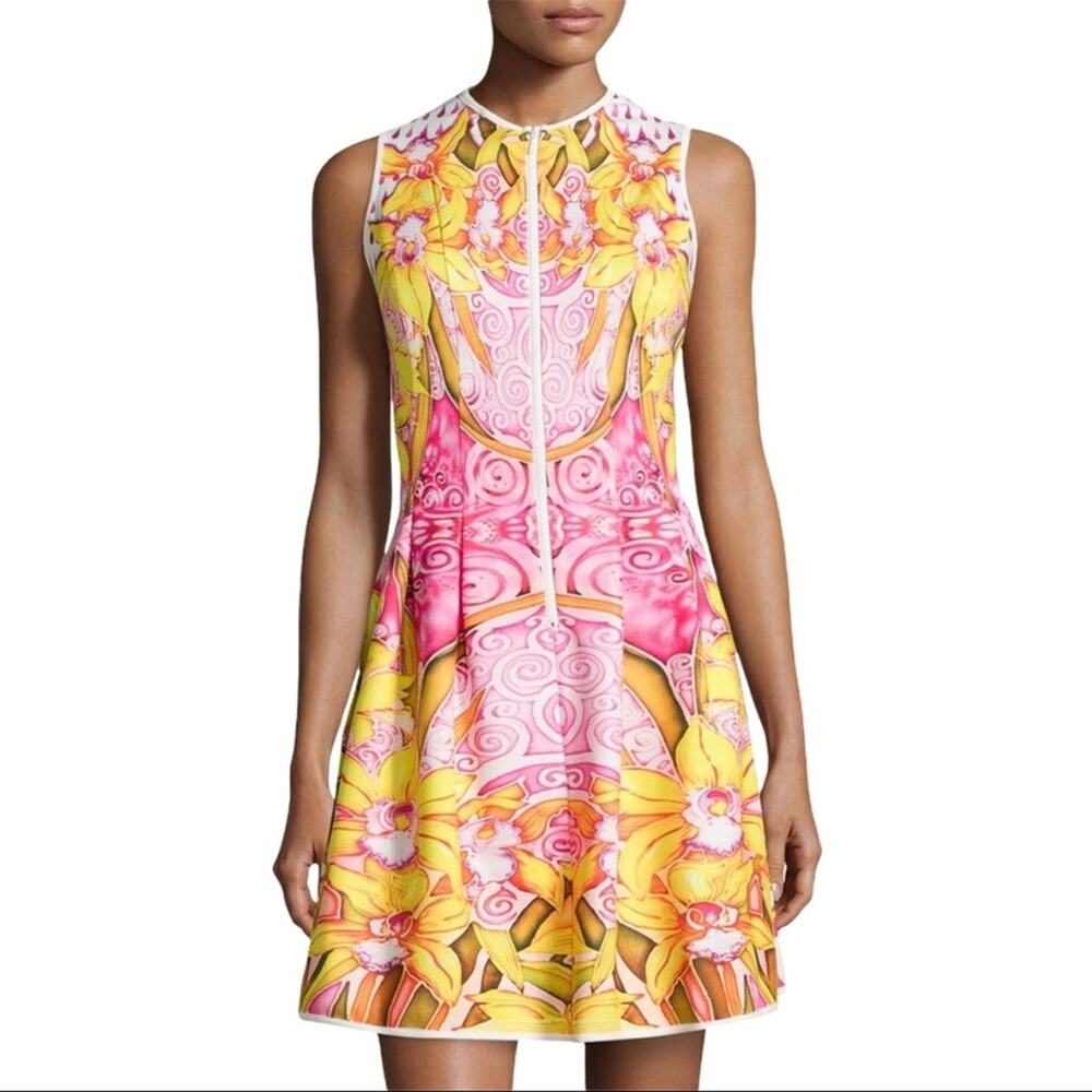 Mackenzie Mode | US 2 | Floral Sleeveless Mini Zip-Up Fit and Flare Dress